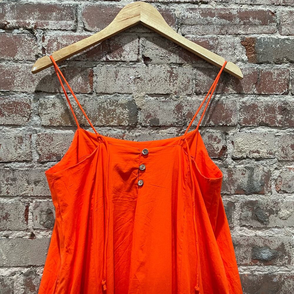 Free People Bright Orange Spaghetti-Strap Mini Dress - Picture 8 of 10